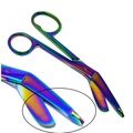 A2Z Scilab One Large Ring Multi Rainbow Color Lister Bandage Scissors 7.25" A2Z-ZR051